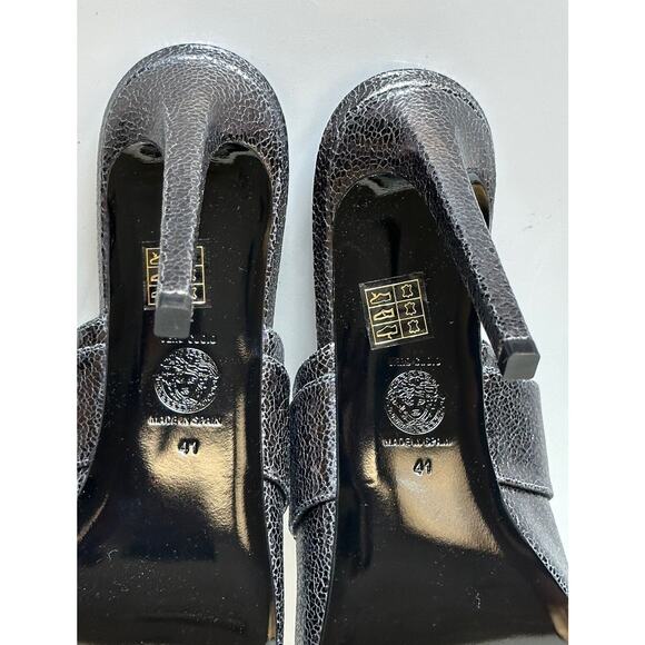 NIB $990 Versace Virtus Leather Black Sandals Shoes 11 US (41 Eu) Spain 1011901 - Picture 16 of 16